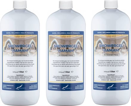 Douchegel Hamam 1 liter - set van 3 stuks - Showergel