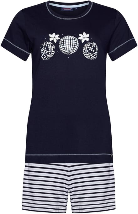 Dames Shortama Rebelle - Dancing Queen - Bio Katoen - Blauw - Maat 48