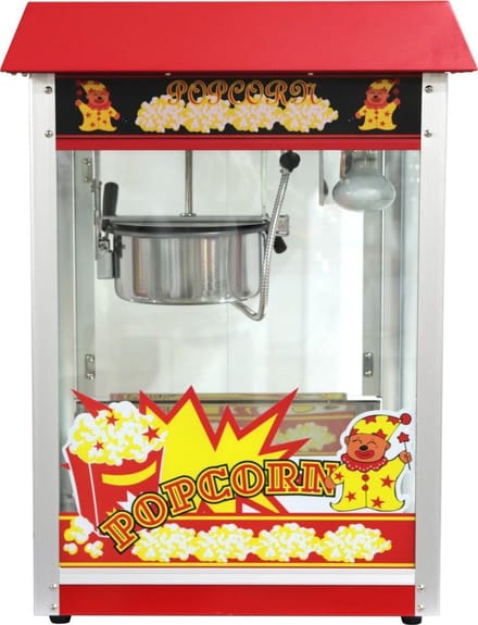 HENDI Popcornmachine – gehard glas – aluminiumlegering – 1500W – rood