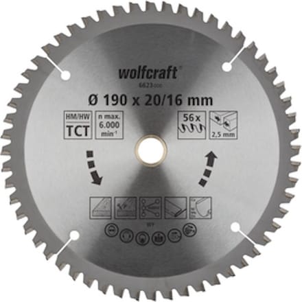 wolfcraft - Cirkelzaagblad - Zaagblad 160 x 20 - Serie lila - 6623000
