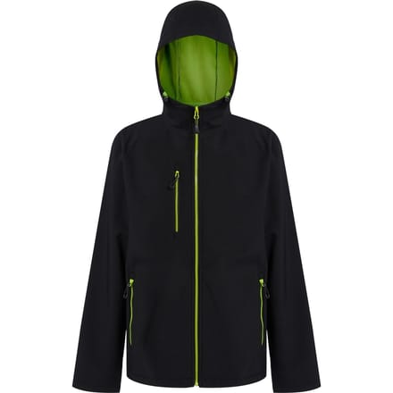 Regatta Heren Navigate 2 Layer Soft Shell Jas (Zwart/Lijkgroen)