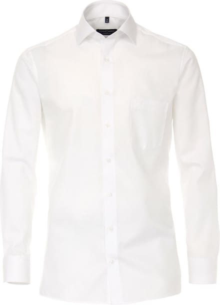 Casa Moda Heren Overhemd Wit Twill Effen Comfort Fit - 39