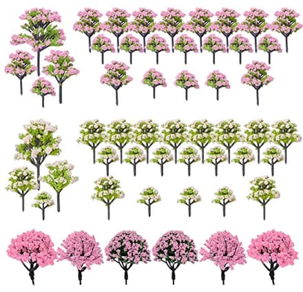 50 Stuks Roze Modelbouw Bomen voor Landschapsdecoratie en Modellandschappen