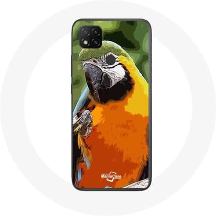 Xiaomi Redmi 9C hoesje Macaws Parrot Oranje Groen
