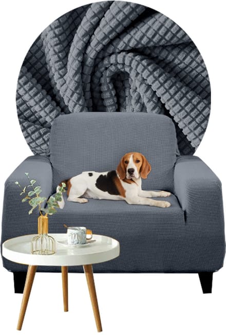 Hoes 1-persoonsbank, grijs, dikke jacquard, 90-140 cm