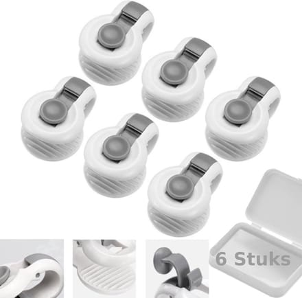 Stevige Dekbed clips - Dekbedclips - Dekbed Knijpers - Clip Dekbedovertrek - 6 stuks - Wit / Grijs