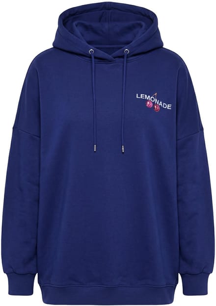 Studio Untold - Dames - Hoodie oversized limonadeprint capuchon - Navy - Maat 42+