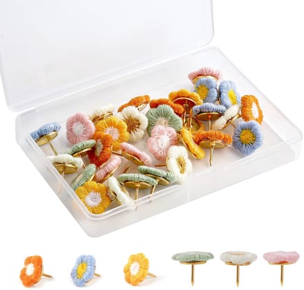 Solidchoice - Decoratieve Bloem Push Pins voor Muur en Kurkbord, Set van 30