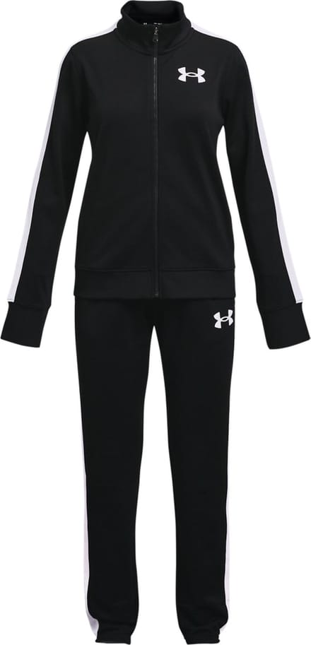 Under Armour UA Rival Knit Track Suit-BLK Meisjes Trainingspak - Zwart - Wit