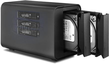 Hybride Opslagbehuizing - NVMe HDD Dock - Snelle Data Transfer - 2+3 RAID Modus - Tot 68TB - Zwart