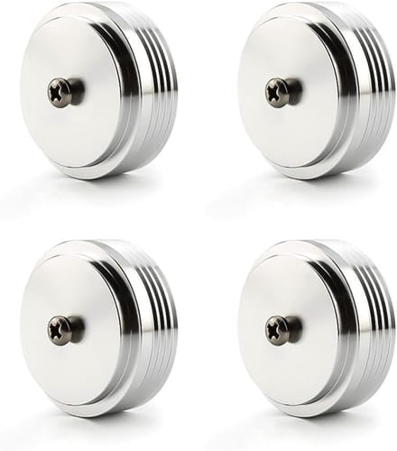 Luidspreker Schokdempers - Audio Voetjes - Versterker Stabiliseren - Aluminiumlegering Constructie - 39mm Diameter - Zilverkleurig