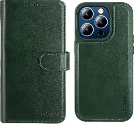 Telefoonhoesje Leer Book Case 2 in 1 - Geschikt voor iPhone 13 Pro - Groen - Magnetic Case