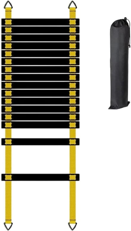 Coördinatieladder - Trainingsladder Behendigheid - Voetbaltraining Verbeteren - Vaste Breedtestructuur - 8 meter - Geel