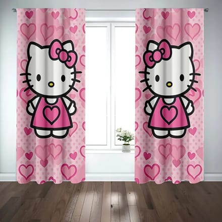 Hello Kitty gordijnen - 120 x 150 cm ( 2 stuks van 60 cm )