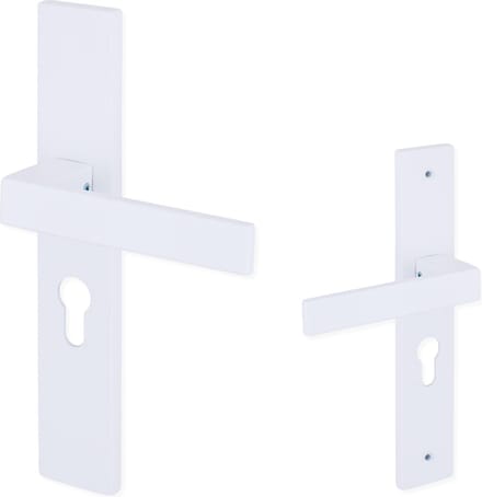 Eliot® deurklink op schild - profielcilinder 55mm - mat wit - complete set