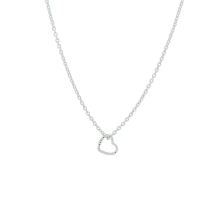 collier hart 40 - 42 - 44 cm zilver gerhodineerd
