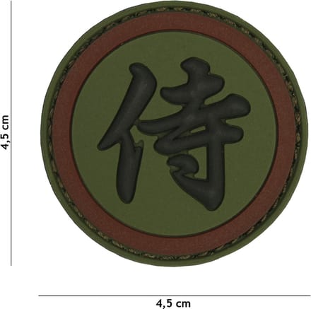 Embleem 3D PVC Samurai groen/bruin