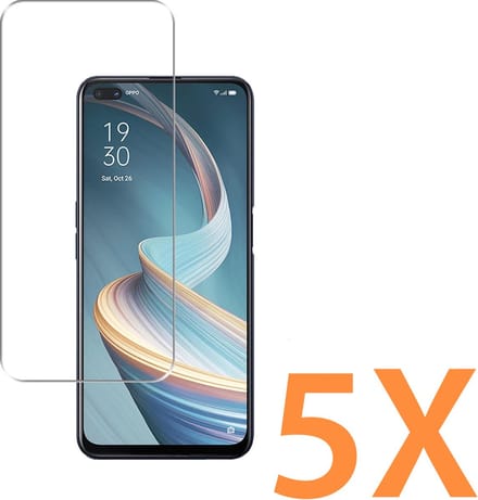 Glasplaatje Geschikt voor: OPPO Reno 4Z - 5x Screenprotector - screen protector - glas - bescherm - beschermglas