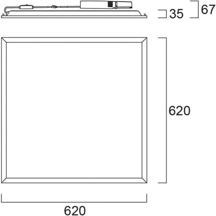 Sylvania LED-inbouwpaneel START, wit, 62 x 62 cm, aan/uit, CCT 33 W, UGR19