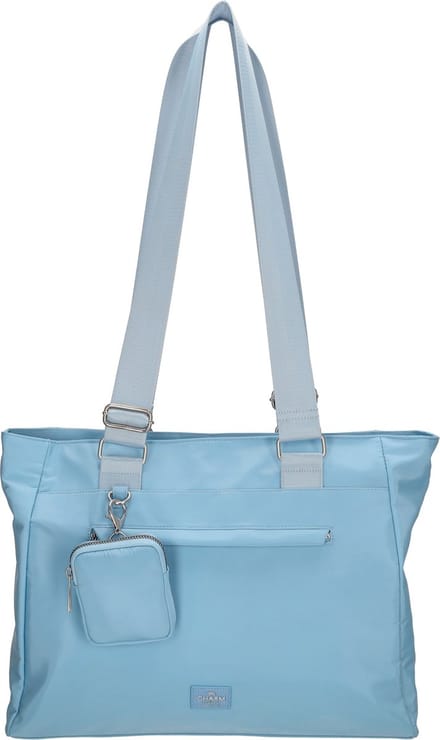 Charm London Odeon Schoudertas Shopper met Etui - Tote Bag - Dames Tas - Lichtblauw