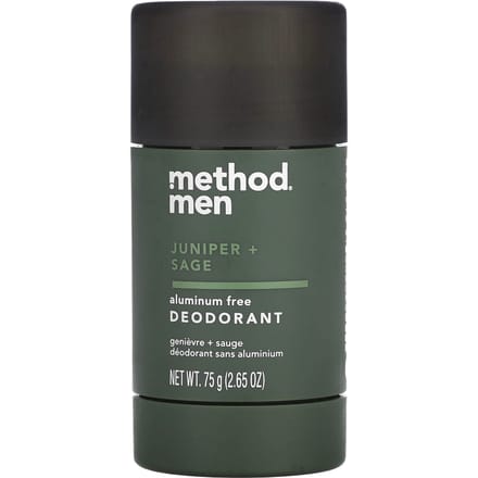 Method, men's, deodorant, aluminum-free, juniper + sage, 2.65 oz (75 g) gray