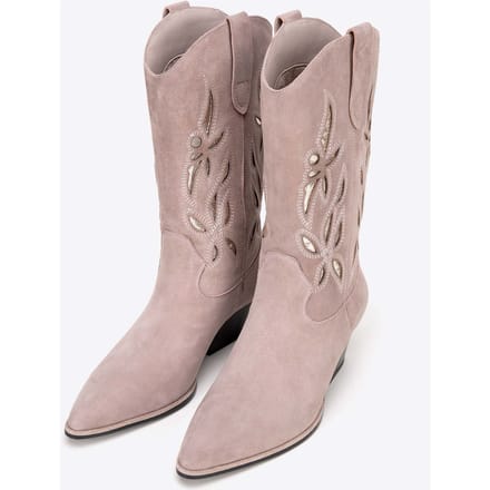 Wittchen Suède Slip-On Cowboylaarzen voor Dames Beige Suède Leer