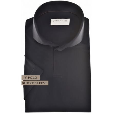 John Miller Polo Solid Color Short Sleeve Cutaway Stretch Navy / male