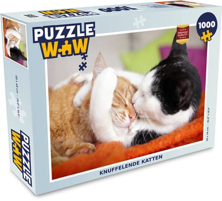 Puzzel Katten - Knuffel - Dierendag - Legpuzzel - Puzzel 1000 stukjes volwassenen