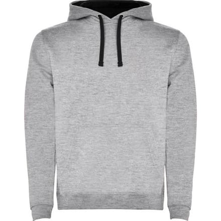 Roly Heren Urban Plain Heather Hoodie (Heide Grijs/Zwart)