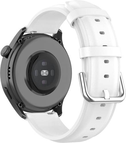 Leren bandje - geschikt voor Garmin Vivoactive 4 / Venu 2 / Venu 3 / Forerunner 255 / 265 - wit
