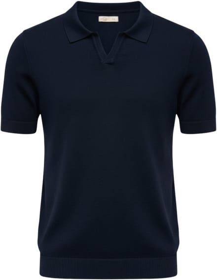 OMBRE Polo - Slim Fit - Viscose - Korte Mouw Marine M