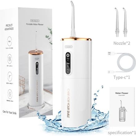 Rushi R-B31 elektrische monddouche, wit, 280 ml watertank, 1200 mAh batterij