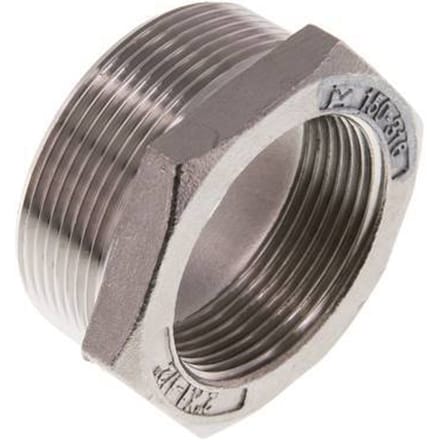 R 2'' x Rp 1 1/2'' M/F RVS Verloopring 16 Bar