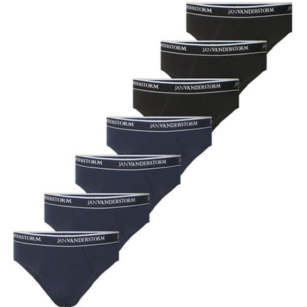 pak van 7 slips RIKBEN zwart donkerblauw