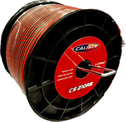 Caliber Speaker Kabel - Puur Koper Luidsprekerkabel 2x0,75MM - 200 Meter - Rood Zwart (CS210RB)