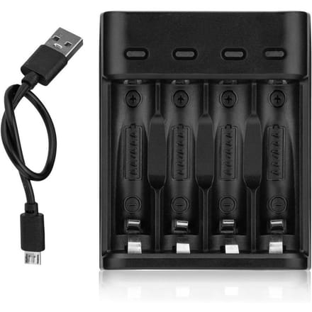 Zazitec oplaadbare batterijlader AA/AAA snellader met netsnoer 110–220V