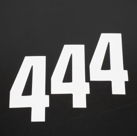 3 sticker startnummer vier 4 wit Blackbird 130x70 voor motorcross