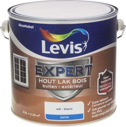 Levis - Expert Hout Lak Buiten Satin - Wit - 2,5 L