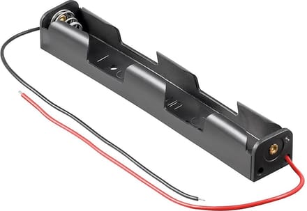 Batterijhouder voor 2 AA-batterijen - kabel met open einde