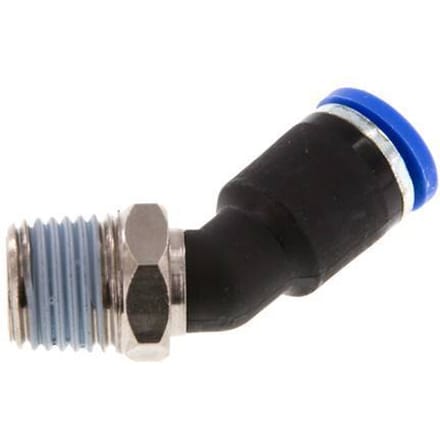 8mm x R1/4'' 45 graden L-verbinding Messing/PA 66 Insteekfitting Buitendraad NBR [2 Stuks]