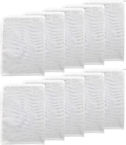 Herbruikbare netfilterzakken van nylon met ritssluiting - 10 stuks voor hars- en koolfilters (15 x 20 cm)