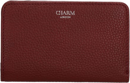 Charm London Washington Portemonnee - 100% Leer - Leren Tas - Bordeaux rood