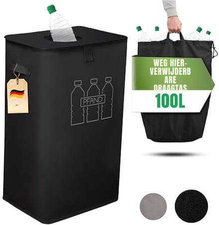 MMP® Statiegeld Container - Container - Vuilnisbak - 100 liter - 41x33x70cm - Zwart