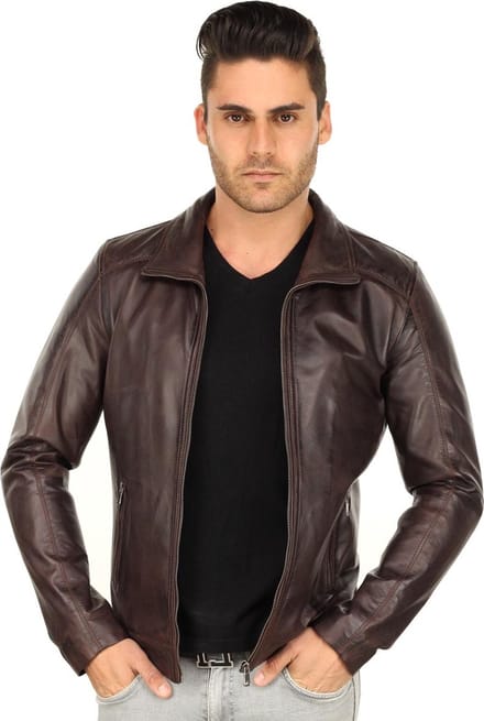 Versano Austin Leren Heren Jas Heren Jack XXL - Bruin