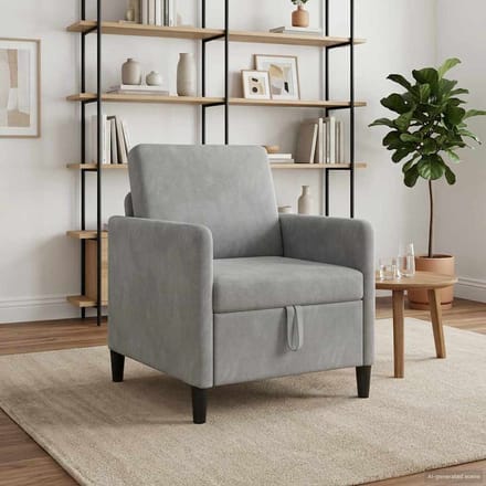 vidaXL - Sofa - met - Opbergruimte - Lichtgrijs - 72 - x - 78 - x - 87 - cm - Polyester