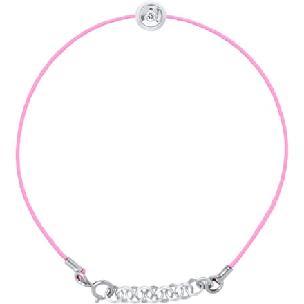 Diamond armband set met Clos 0,03 Cts Nylon Rose 925