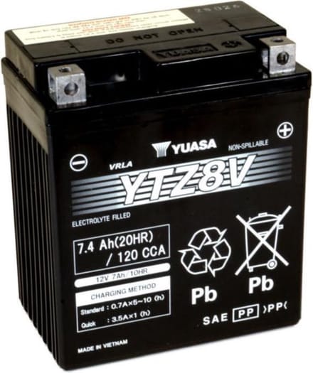 Batterij motor zonder onderhoud geactiveerd Yuasa YTZ8V