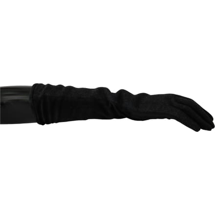 Dolce & Gabbana Vrouwen Zwart Grijs Mid Arm Lengte Wollen Handschoenen