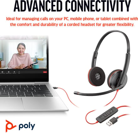 HP Poly Blackwire 3220 Stereo USB-C Headset (Bulk)