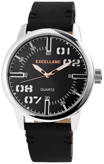 EXCELLANC Herenhorloge kunstleer Mineralglas